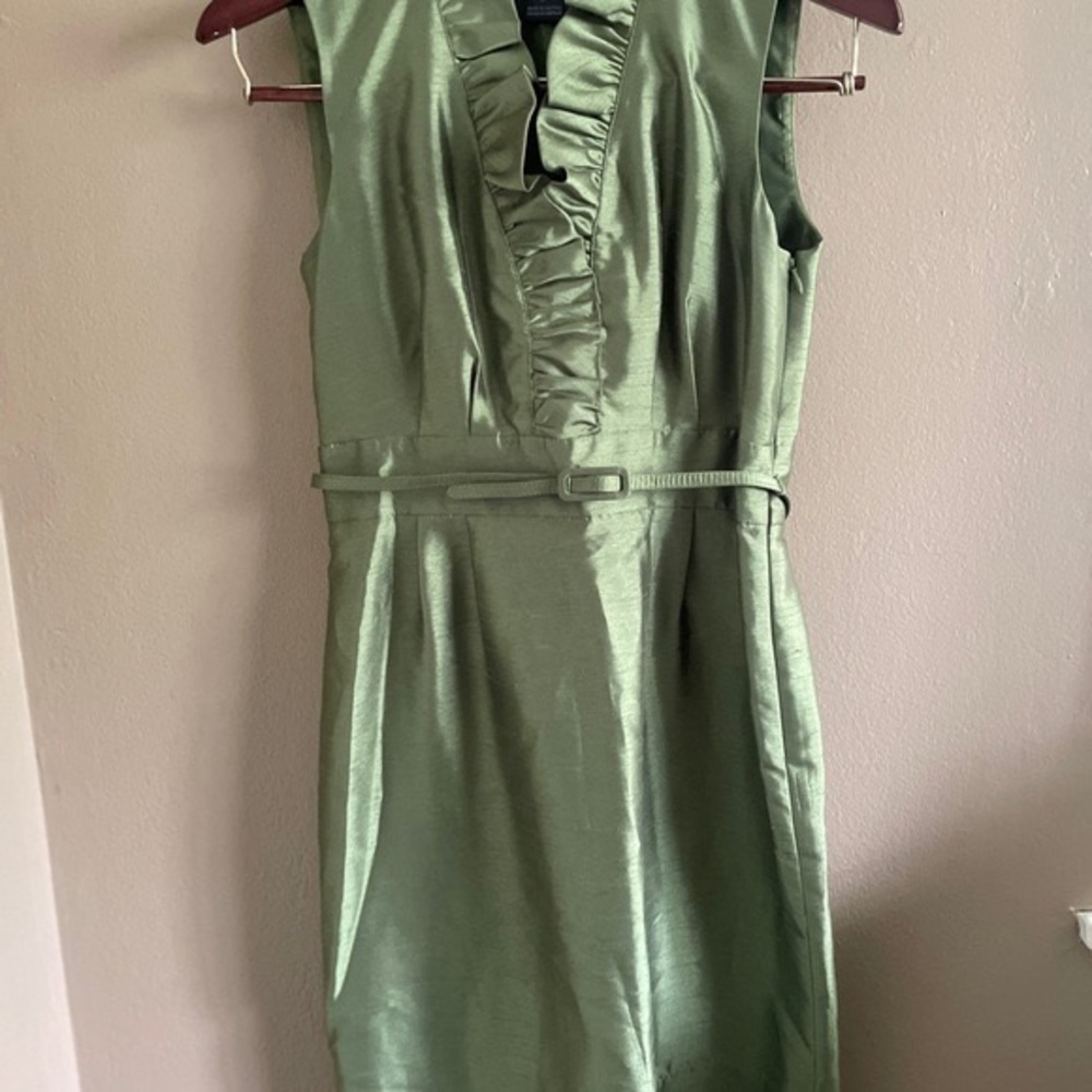 Jessica Howard Cocktail Dress Iridescent Sage Green 6P Elegant